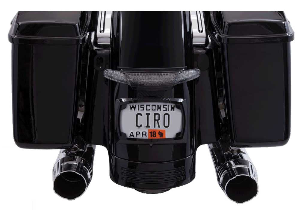 Ciro 40054 Latitude Taillight and License Plate Holder for 14-23' Harley-Davidsons (Black w/ Light Smoke Lens)