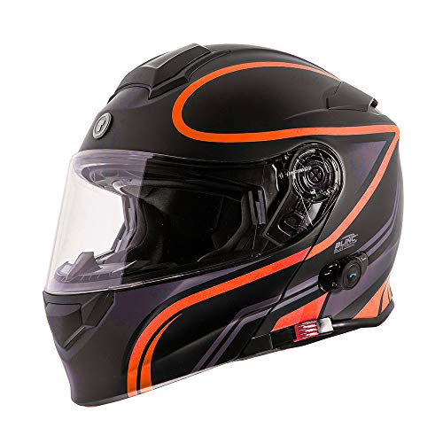 TORC T28B Bluetooth Integrated Motorcycle Helmet (Vapor Orange) - XS