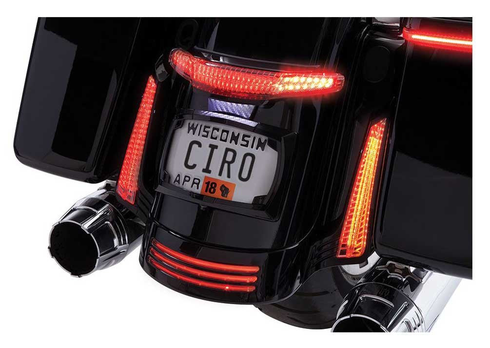 Ciro 40054 Latitude Taillight and License Plate Holder for 14-23' Harley-Davidsons (Black w/ Light Smoke Lens)