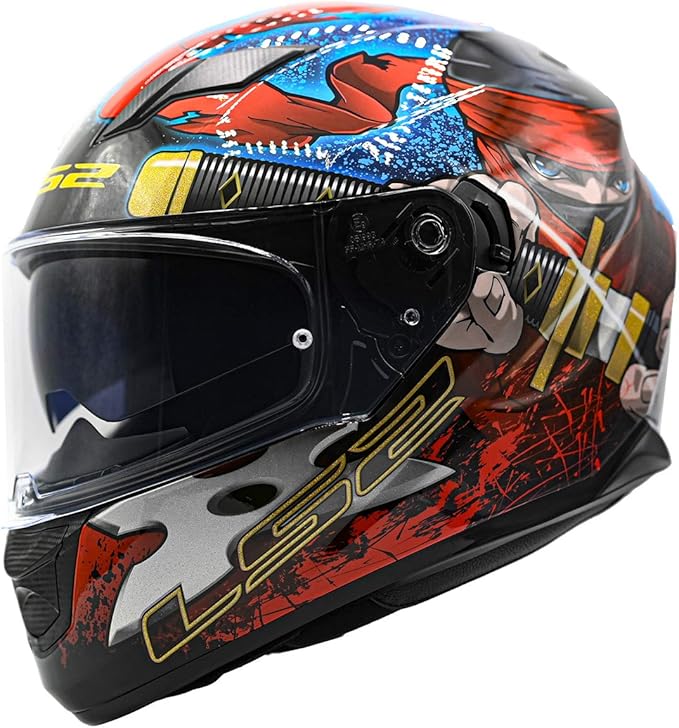 LS2 Helmets Full Face Stream Ninja Helmet (Red Blue - Small)