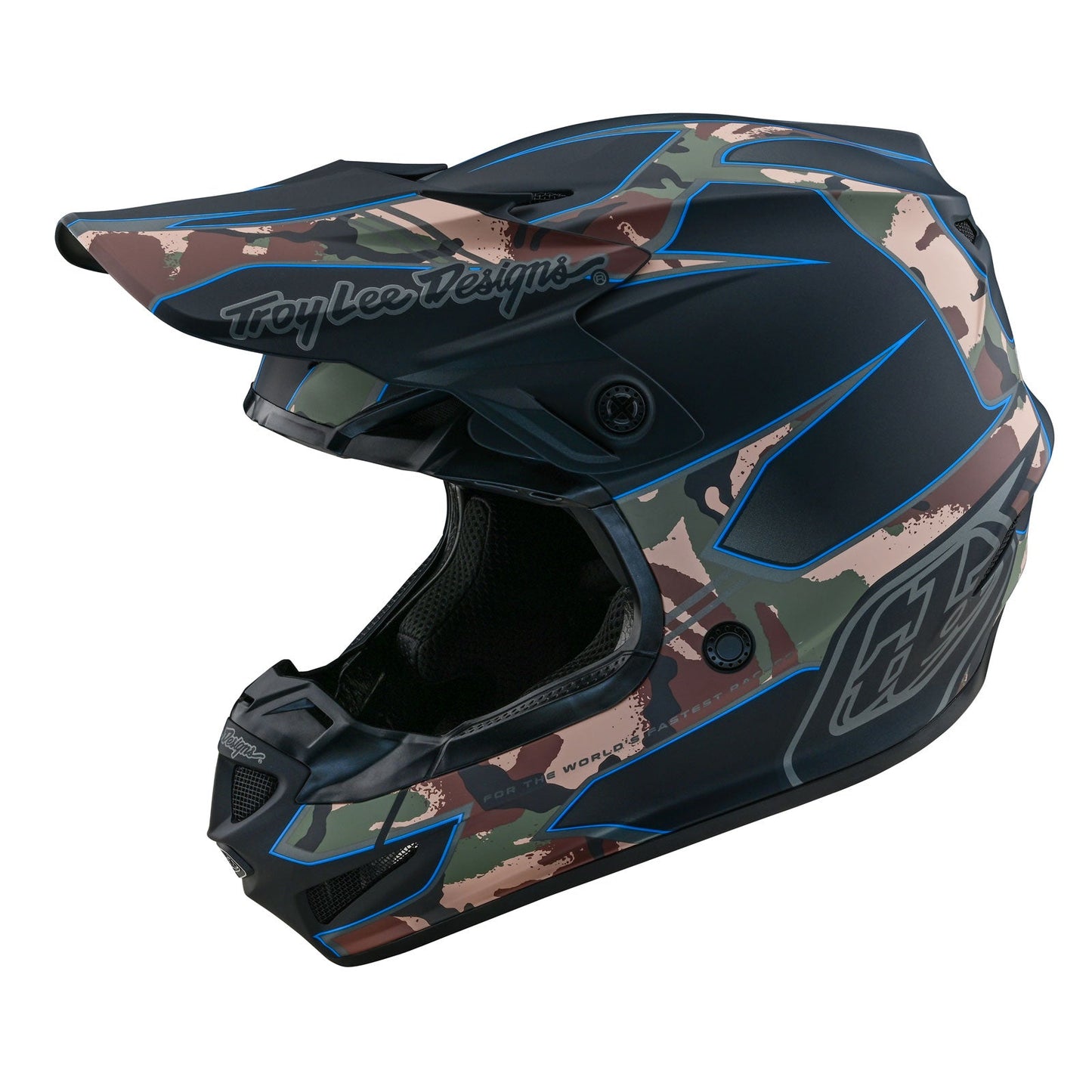 Troy Lee Designs SE4 Polyacrylite Matrix Helmet (Camo Black) - 2XL