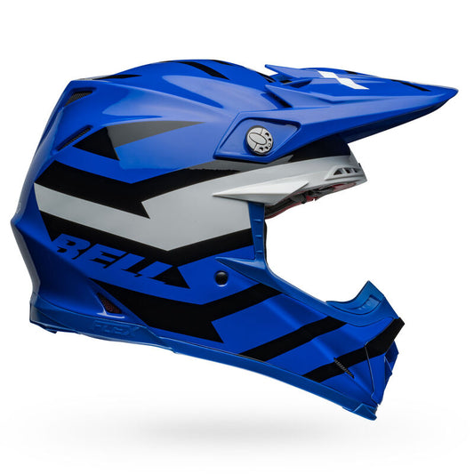 Bell Moto-9S Flex Helmets (Banshee Gloss Blue/White)