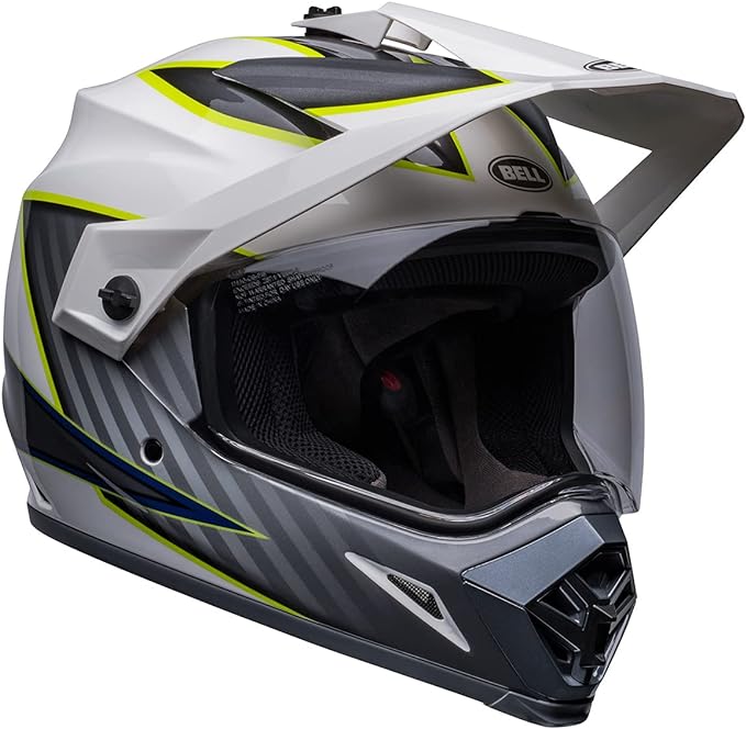 BELL MX-9 Adventure MIPS Helmet (Dalton Gloss White/Hi-Viz Yellow) - XL