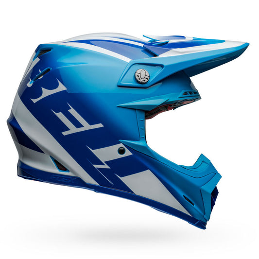 Bell Moto-9S Flex Helmets (Rail Gloss Blue/White)