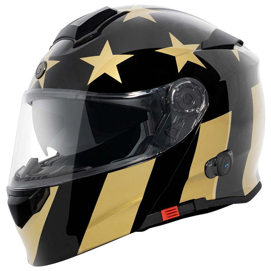 TORC T28B Bluetooth Integrated Motorcycle Helmet (Gold Star) - XS