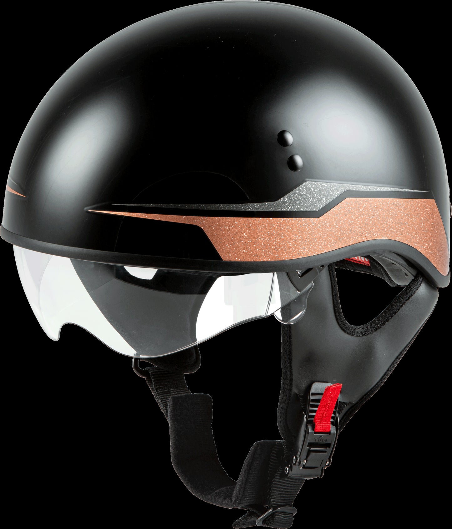 GMAX HH-65 Source Naked Half Helmet (Black/Copper) - XL