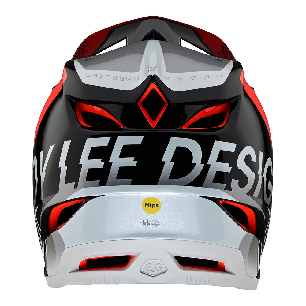 Troy Lee Designs D4 Composite Full Face Mountain Bike Helmet (Qualifier Silver/Red)