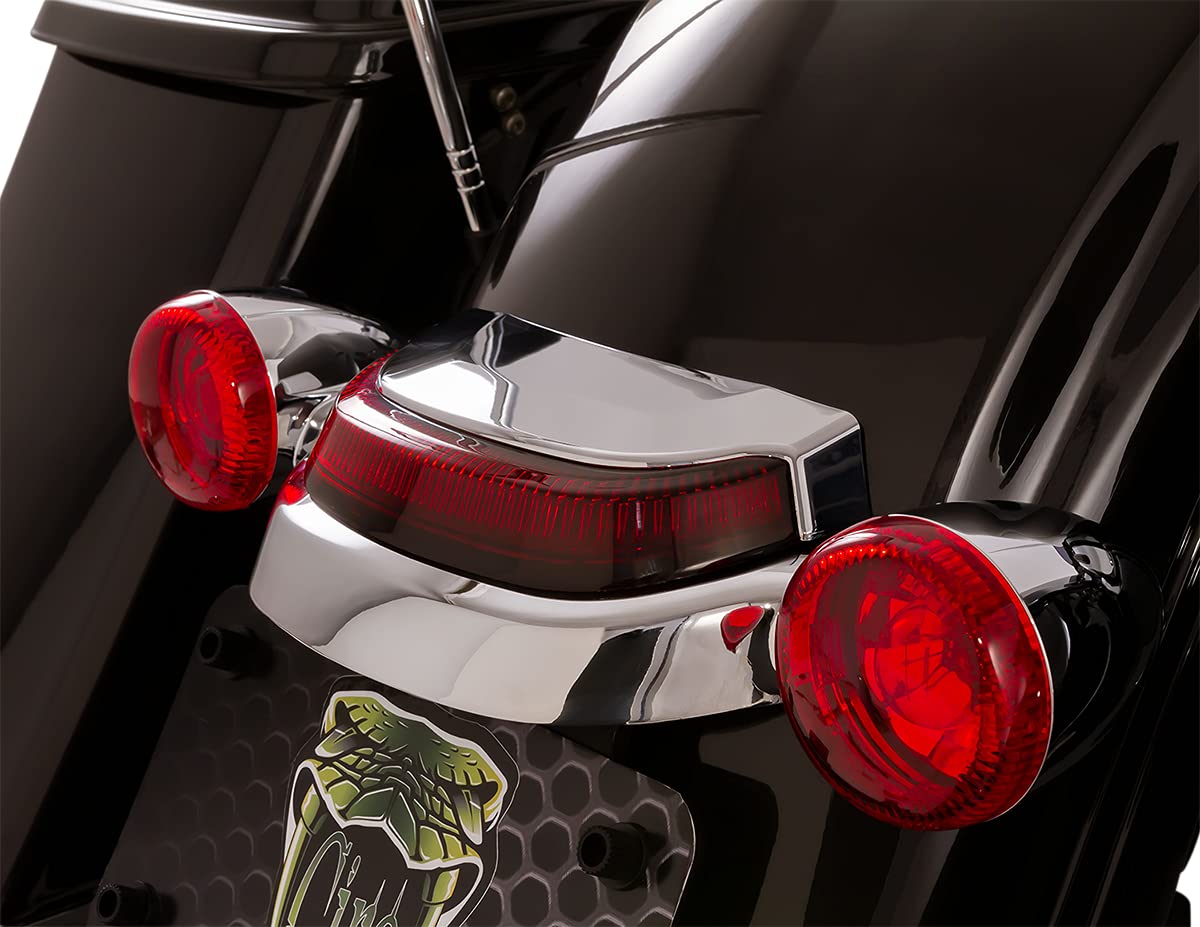 Ciro Crown Tail Light with Lightstrike Technology (Chrome w/ Red Lens)