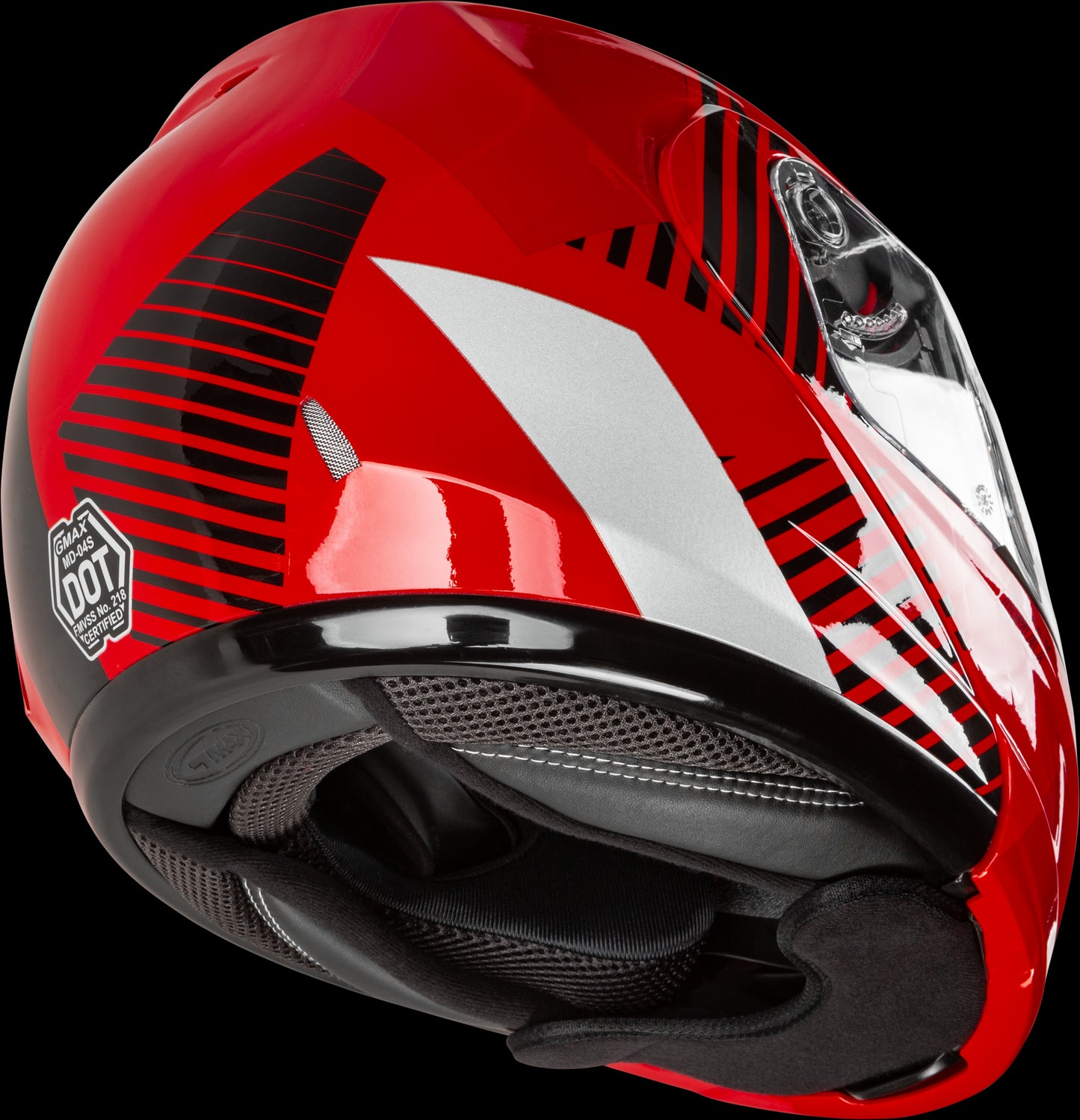 GMAX MD-04S Reserve Modular Snow Helmet w/ Dual Lens Shield (Red/Silver/Black) - 3XL