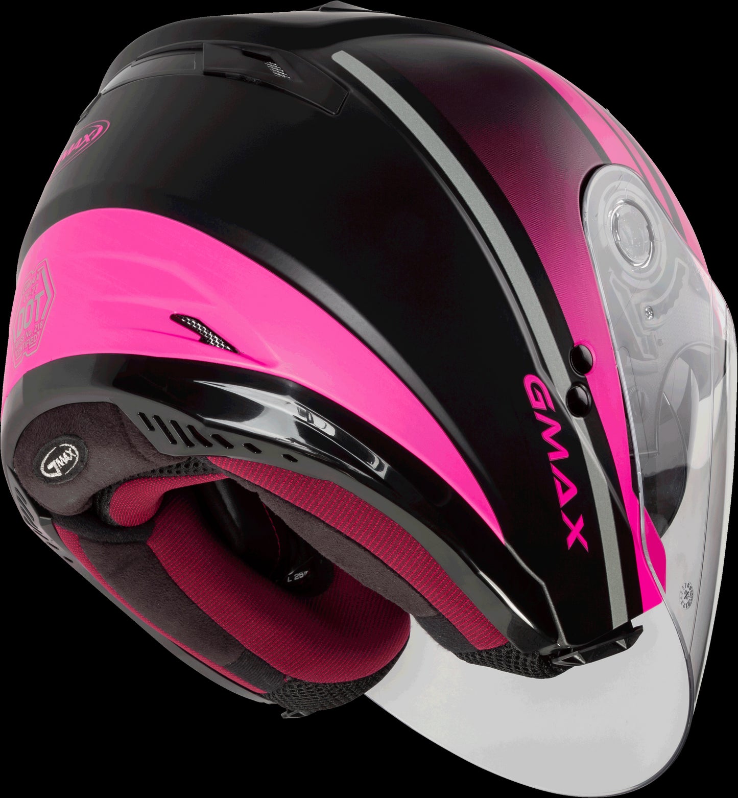 GMAX OF-77 Reform Open-Face Helmet (Matte Black/Pink/Silver) - Small