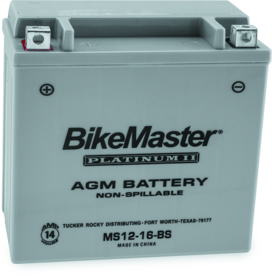 BikeMaster AGM Battery - MS12-16-BS