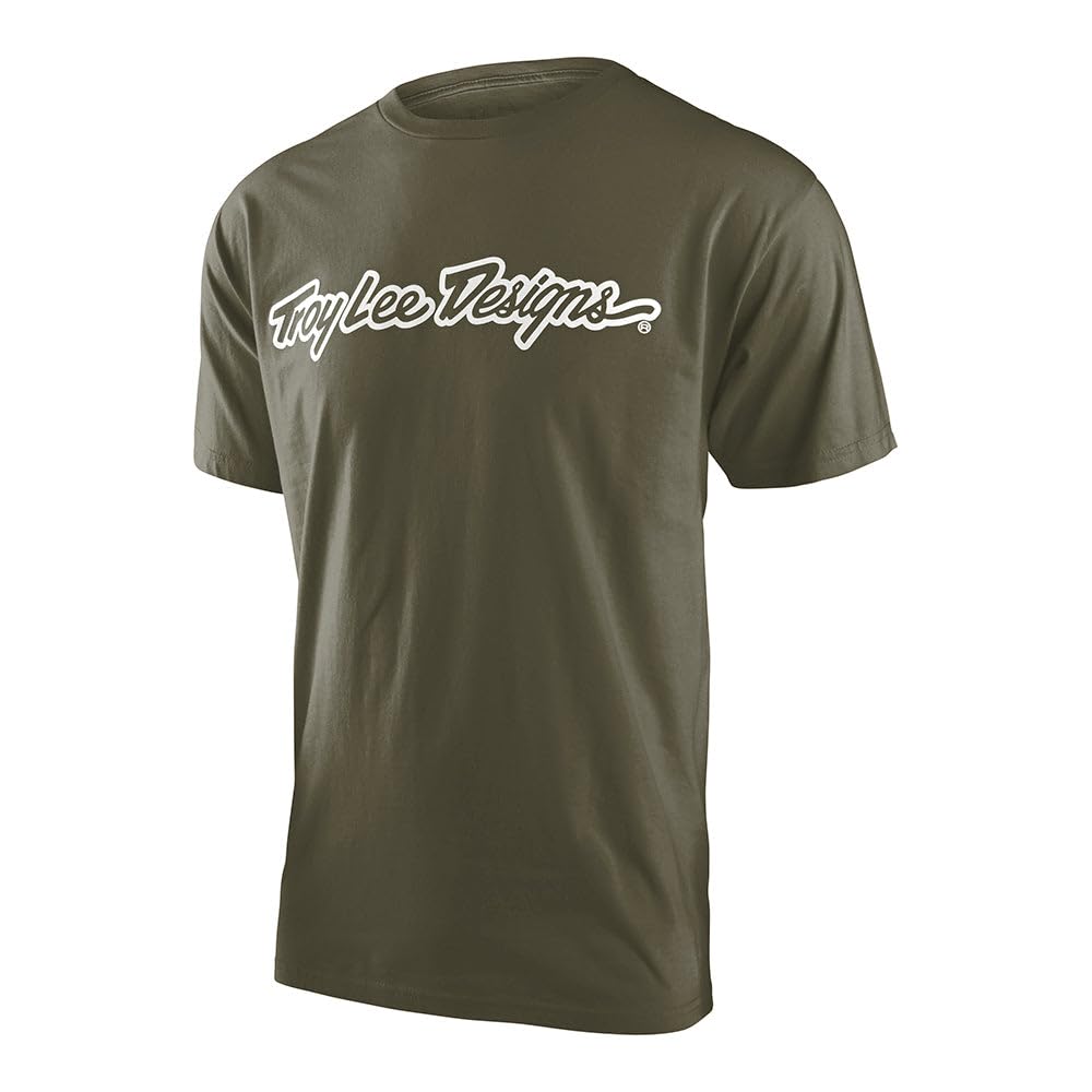 Troy Lee Designs Short Sleeve Signature T-Shirt (Military Green) - Small