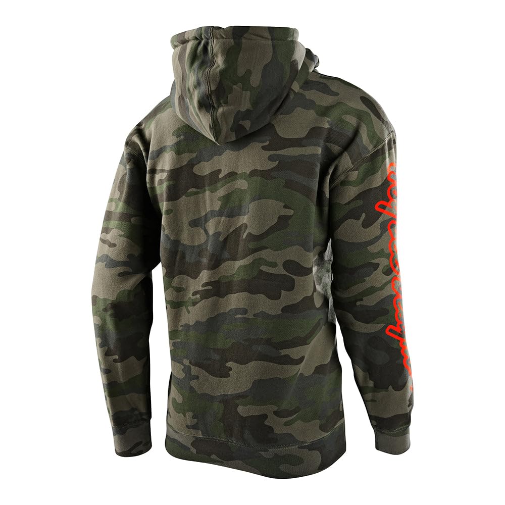 Troy Lee Designs Motocross/Bike Racing Pullover Hoodie for Men, Cropped Badge Forest Camo, X-Large