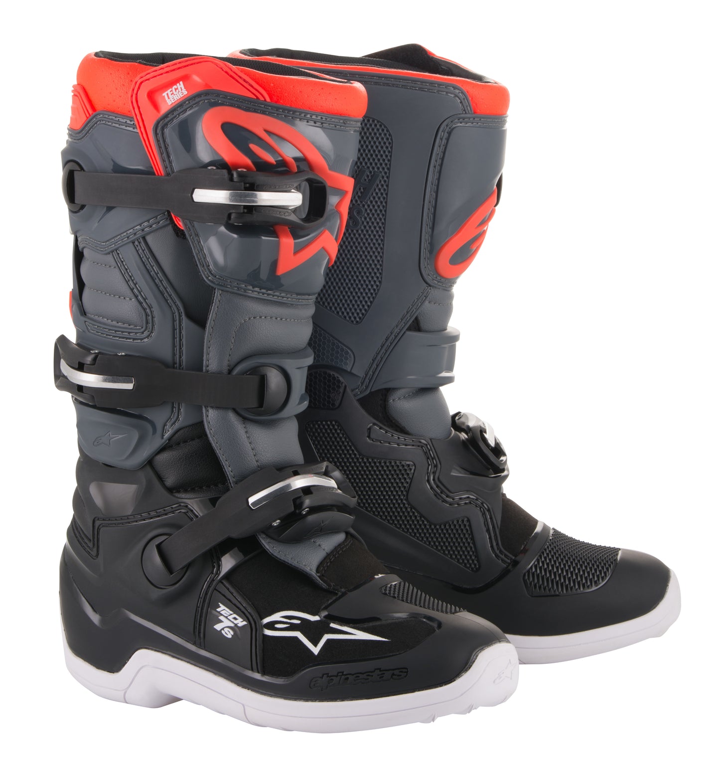 Alpinestars Youth Tech 7S Boots (Grey/Red) Size 3