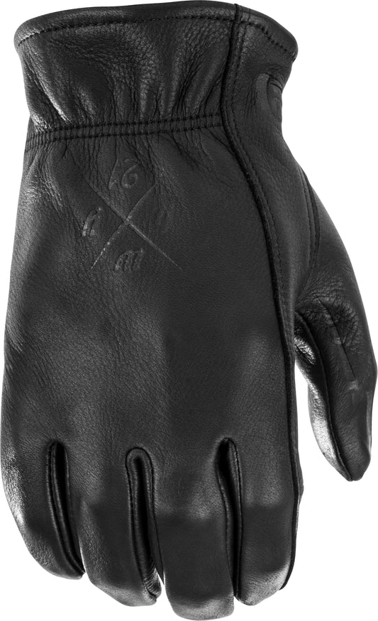 Highway 21 Louie Leather Motorcycle Gloves (Black)