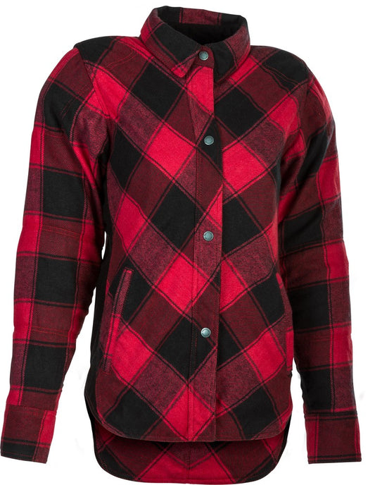 Highway 21 Women's Rogue Motorcycle Flannel Shirt (Red/Black)