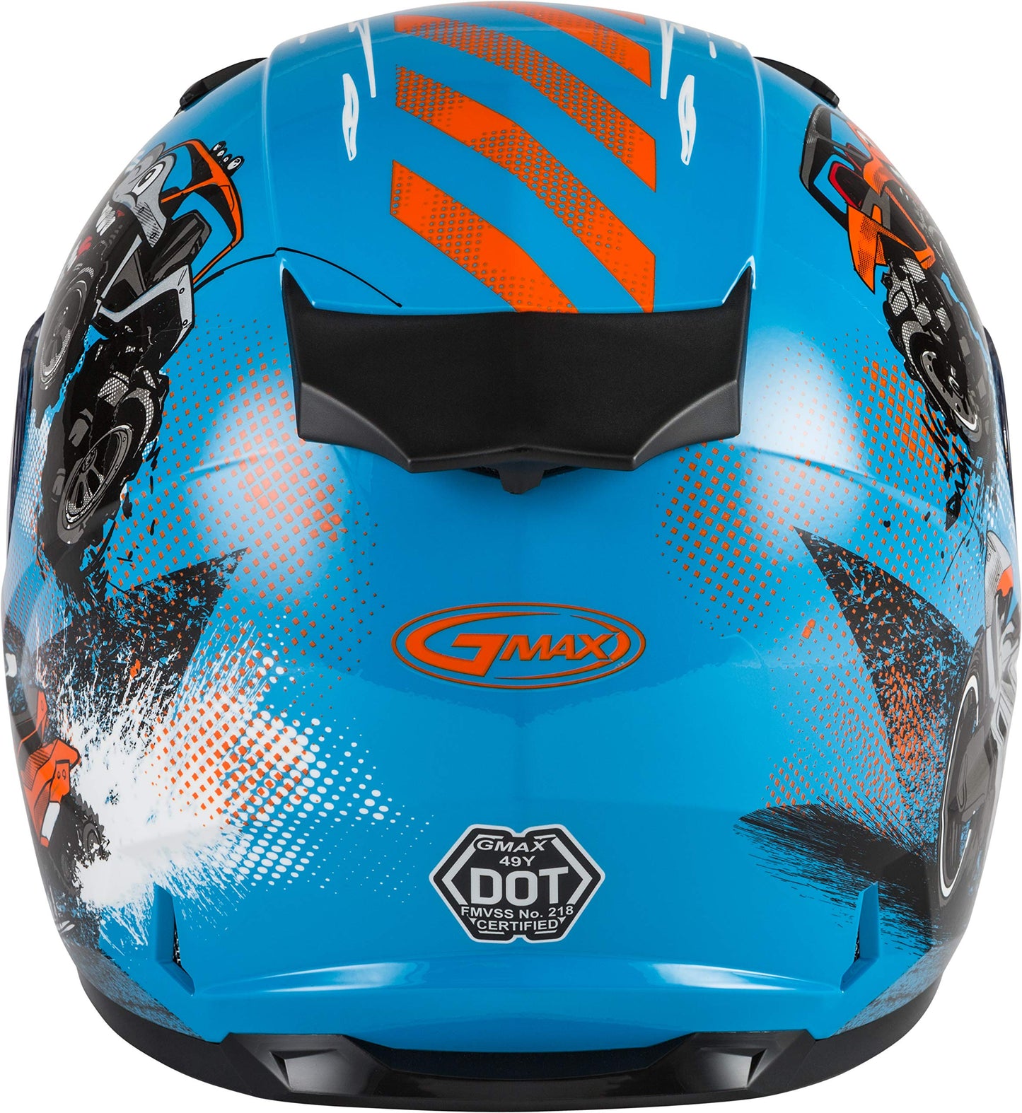 GMAX GM-49Y Cold Weather Youth Helmet (Blue/Orange/Grey) - Youth Small