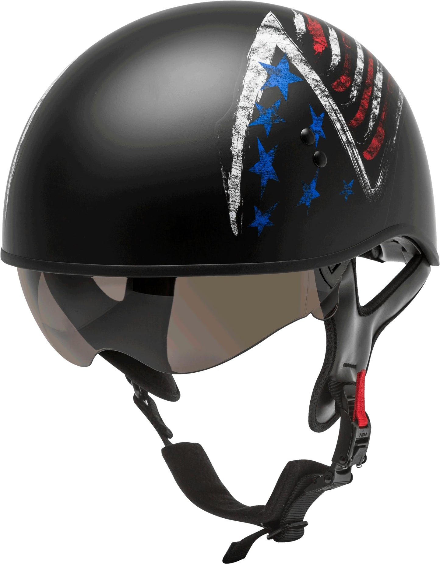 GMAX HH-65 Bravery Half Helmet (Matte Black/Red/White/Blue)