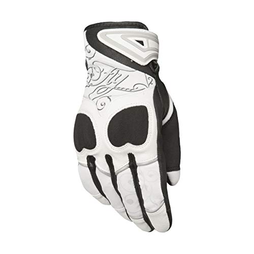 FLY Racing Women's Venus Motorcycle Gloves (White / Black) - 2XL