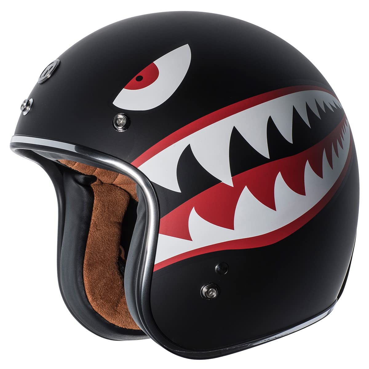 TORC T50 3/4 Helmet (Flat Black - Flying Tiger) - XS