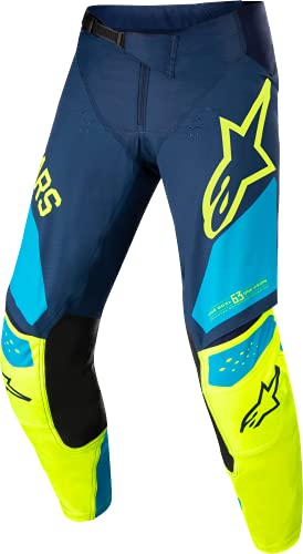 Alpinestars Techstar Factory Motocross Pants (Dark Blue/Yellow Fluo/Blue Neon)