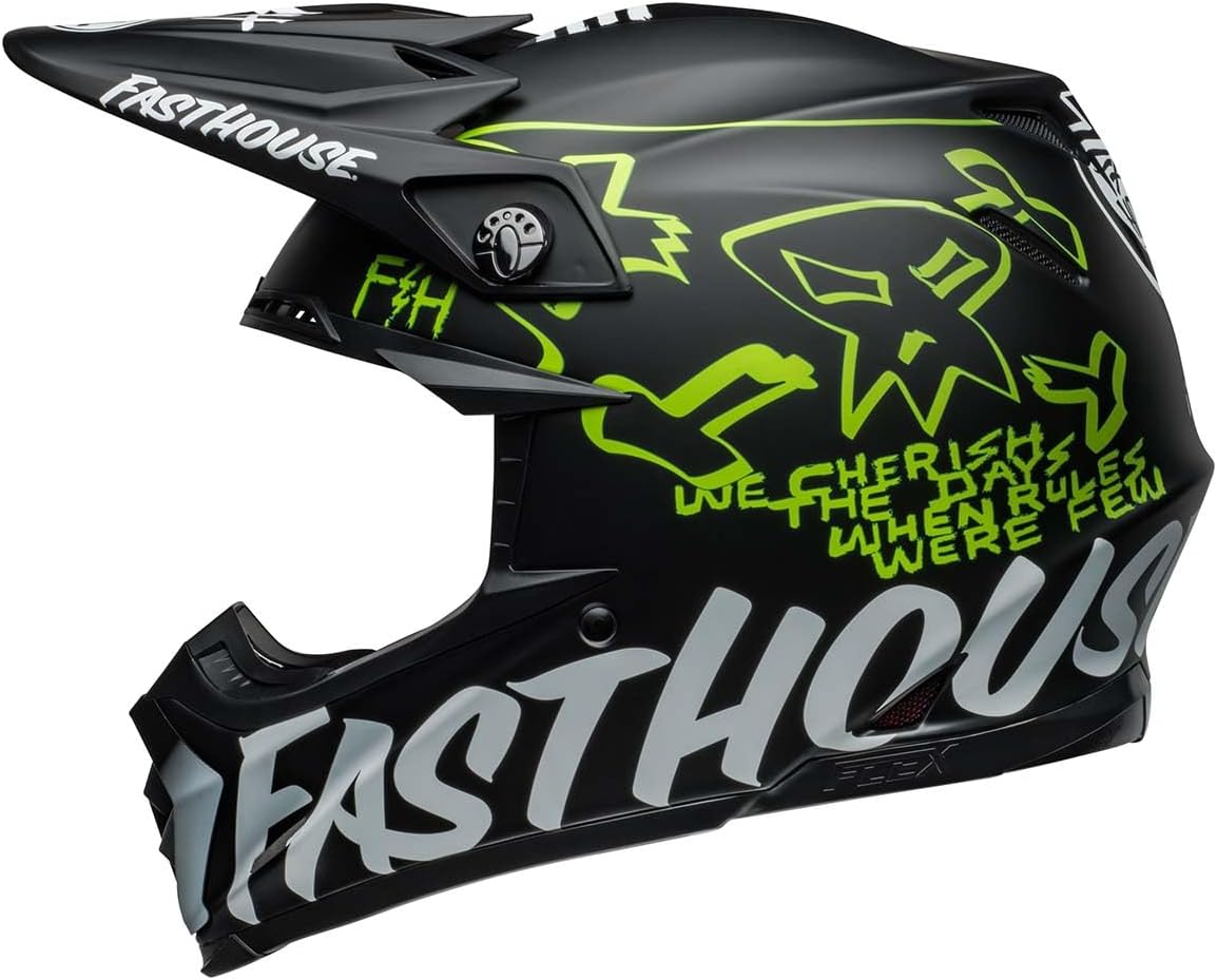 Bell Moto-9S Flex Helmets (FastHouse MC Core Matte Black/Yellow)