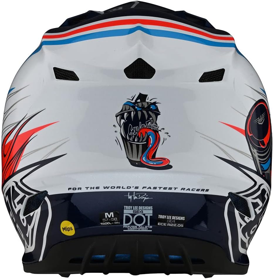 Troy Lee Designs SE4 Polyacrylite Helmet W/MIPS (Blue/Orange) - XS