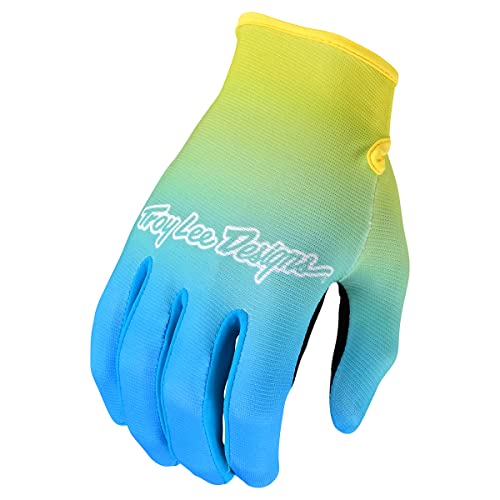 Troy Lee Designs Motocross Motorcycle Dirt Bike Racing Mountain Bicycle Gloves, FLOWLINE Glove (Blue/Yellow, XX-Large)