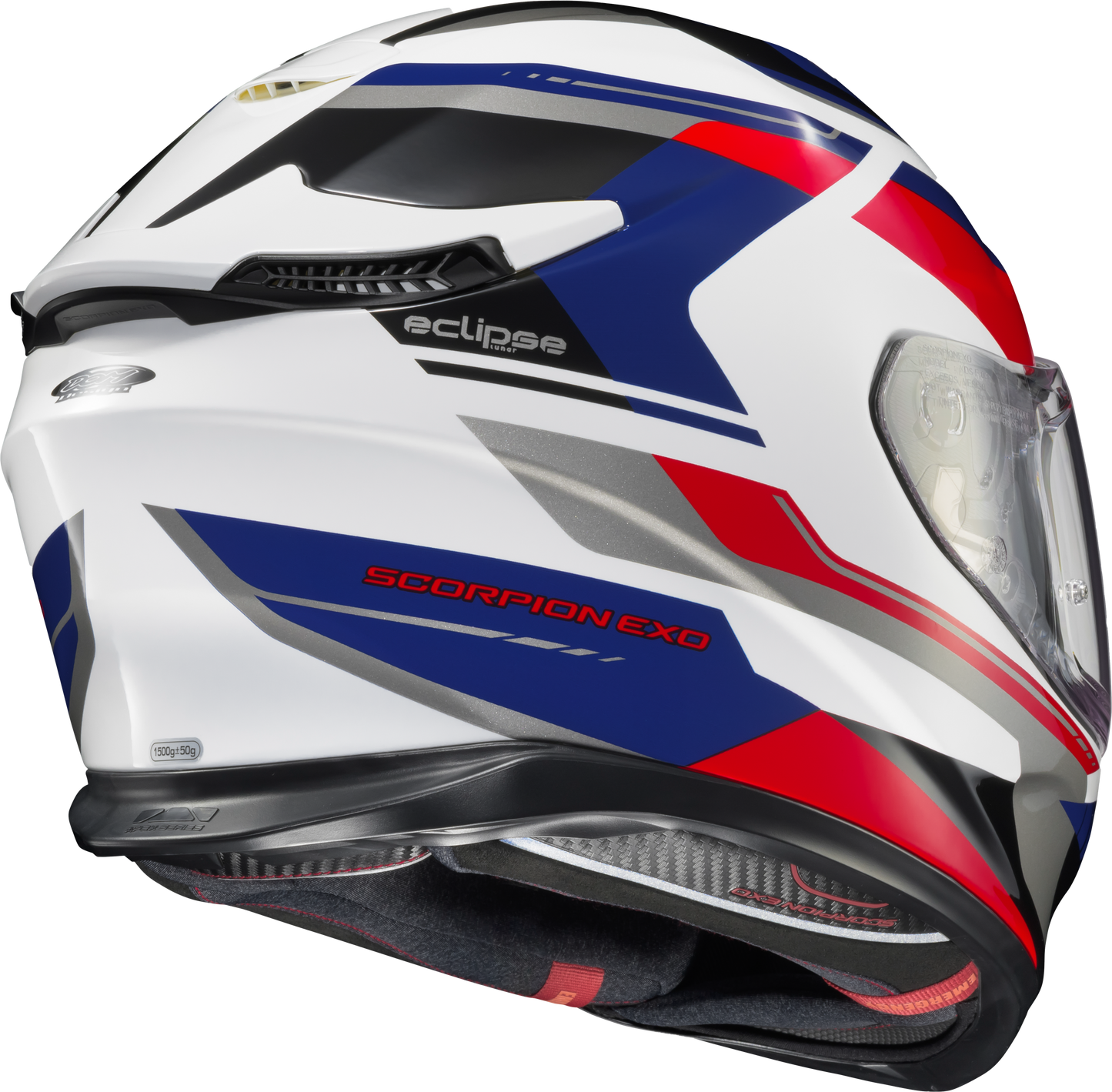 Scorpion EXO ECL-1103 Eclipse Full Face Helmet in Lunar White/Red/Blue - Small