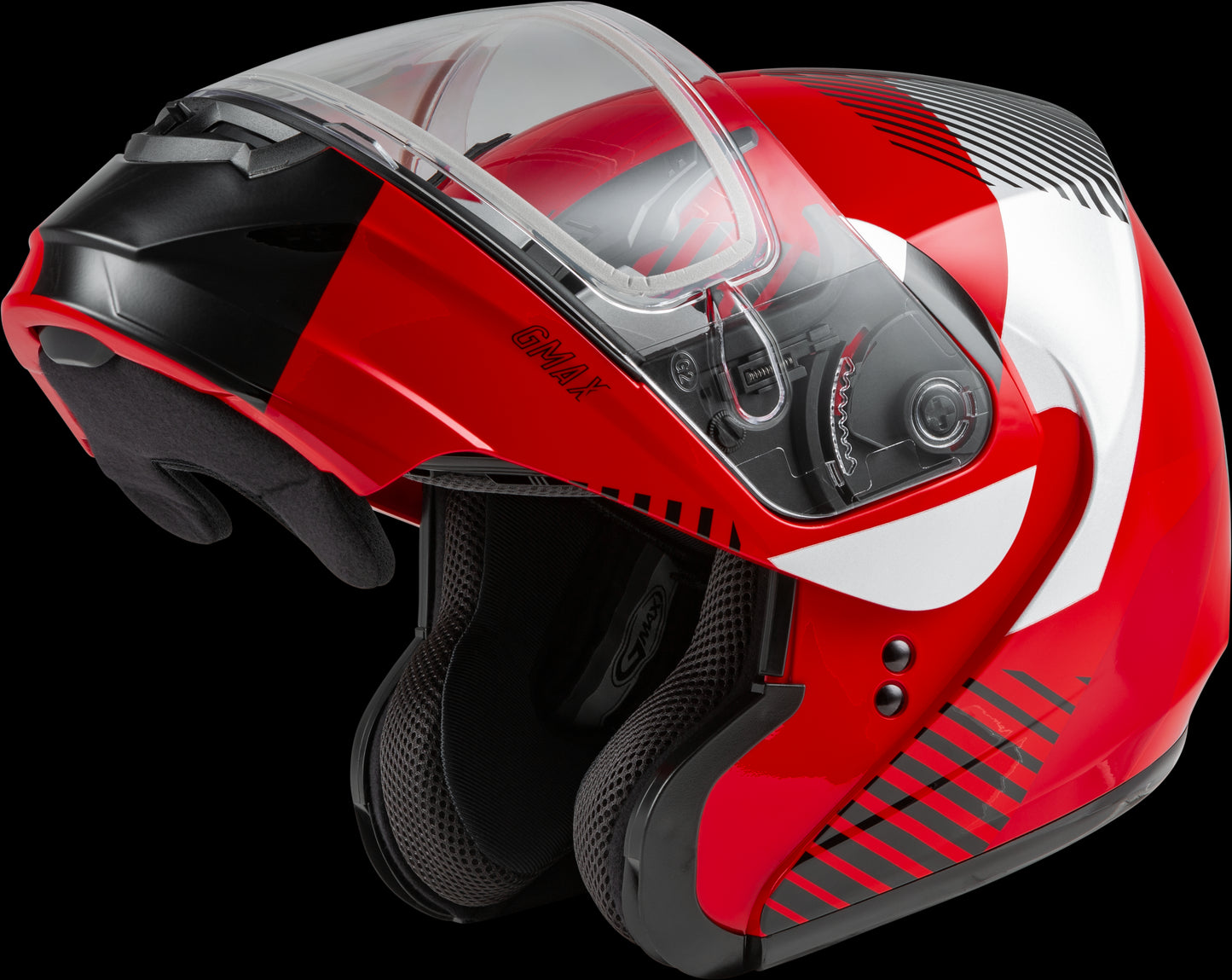 GMAX MD-04S Reserve Modular Snow Helmet w/ Dual Lens Shield (Red/Silver/Black) - 3XL