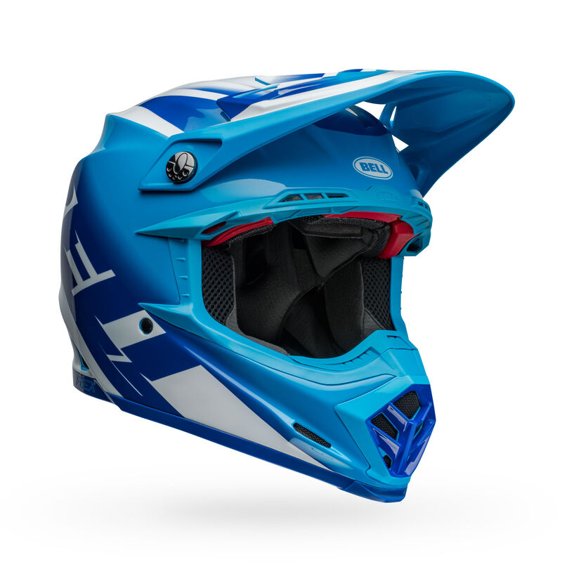 Bell Moto-9S Flex Helmets (Rail Gloss Blue/White)