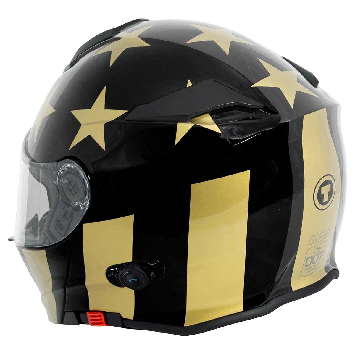 TORC T28B Bluetooth Integrated Motorcycle Helmet (Gold Star) - XL