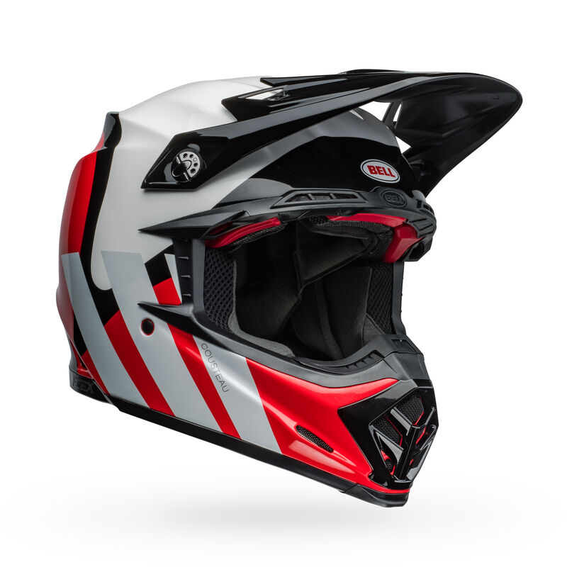 Bell Moto-9S Flex Helmets (Hello Cousteau Stripes Gloss White/Red)