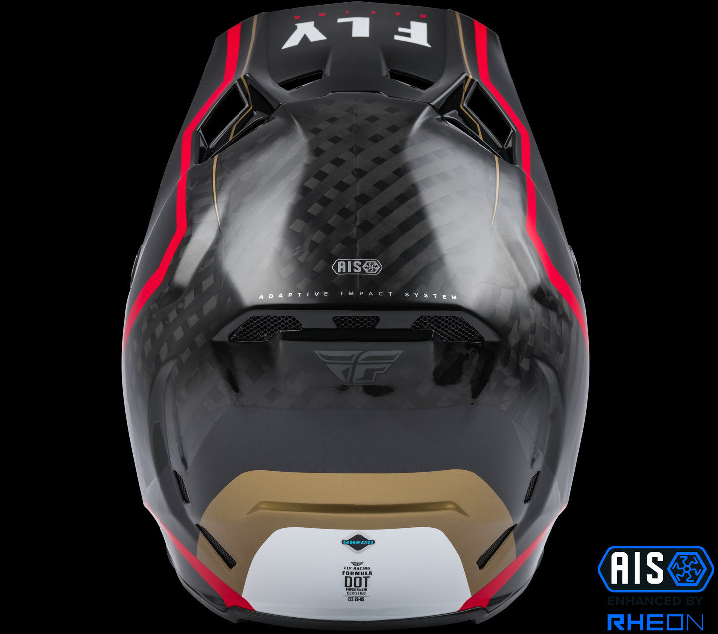 Fly Racing Formula Carbon Axon Helmet (Black / Red / Khaki) - 2XL