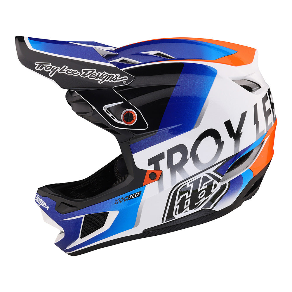 Troy Lee Designs D4 Composite Qualifier Mountain Bike Helmet (White / Blue)