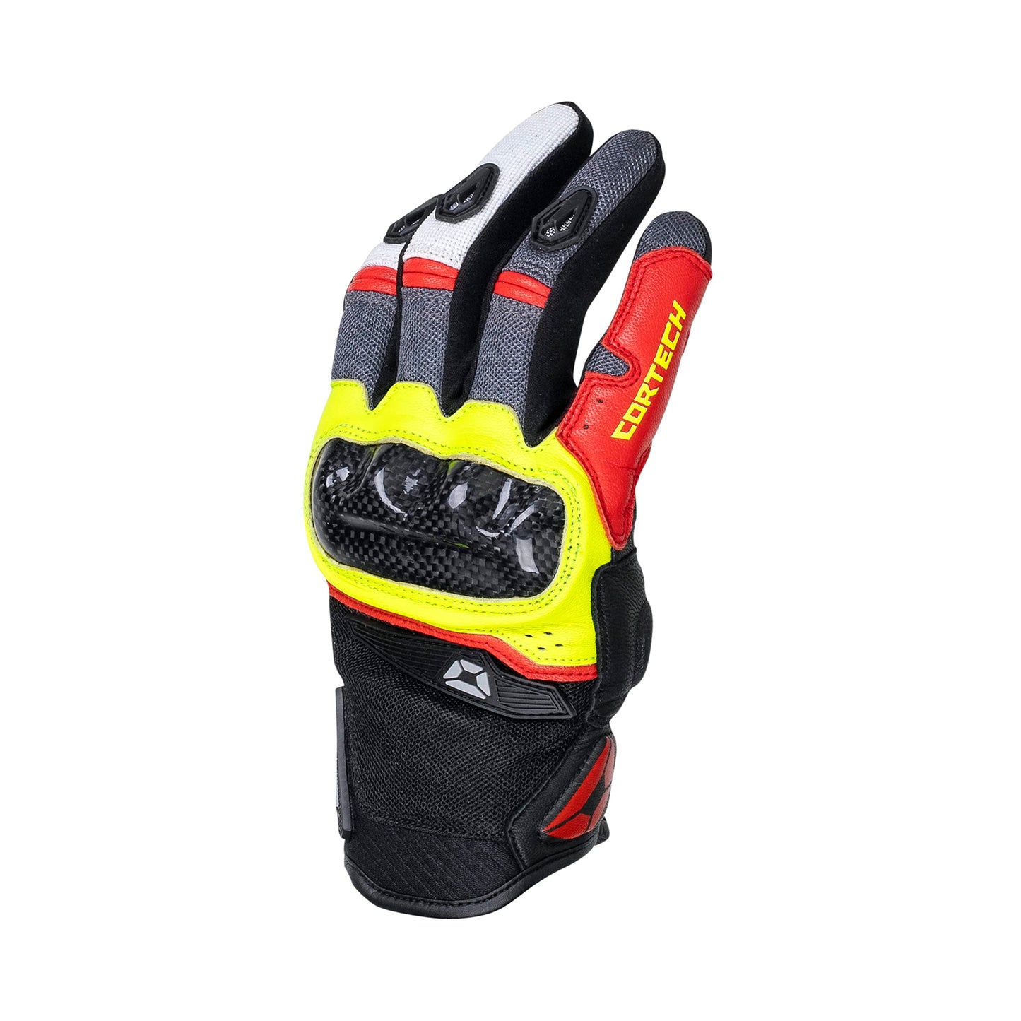 Cortech Sonic-Flo Motorcycle Gloves (Red/Hi-Viz) - XL