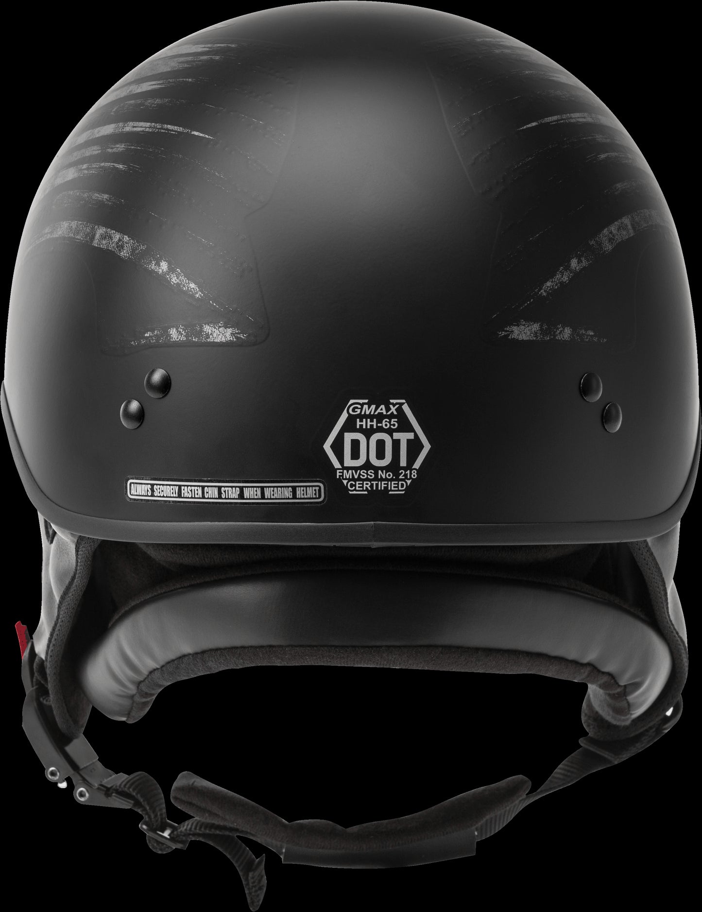 GMAX HH-65 Bravery Half Helmet (Matte Black/Grey) - Large