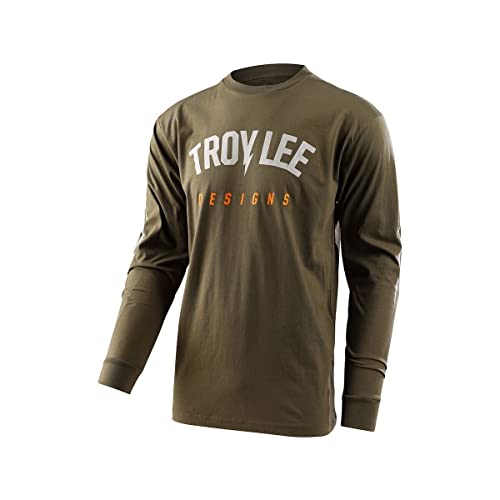 Troy Lee Designs Long Sleeve Tee, Bolt Military Green, Small