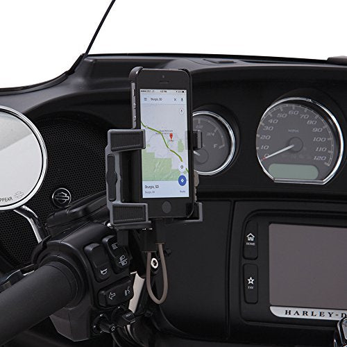 Ciro 50211 Smartphone/GPS Holder w/ Charger For 1984-2016 Models (Black)