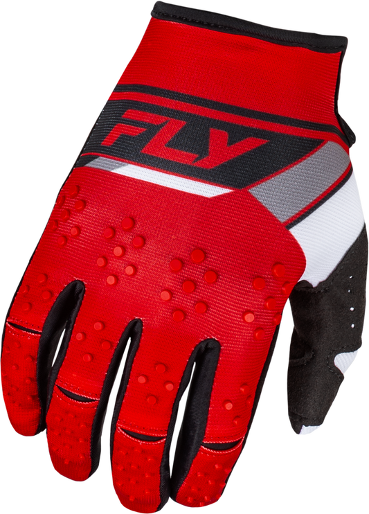 Fly Racing Kinetic Prix Gloves (Red/Grey/White)