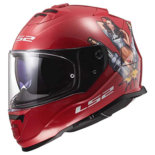 LS2 Helmets Assault Full Face Motorcycle Helmet W/SunShield (Matte Chili Pepper - X-Large)