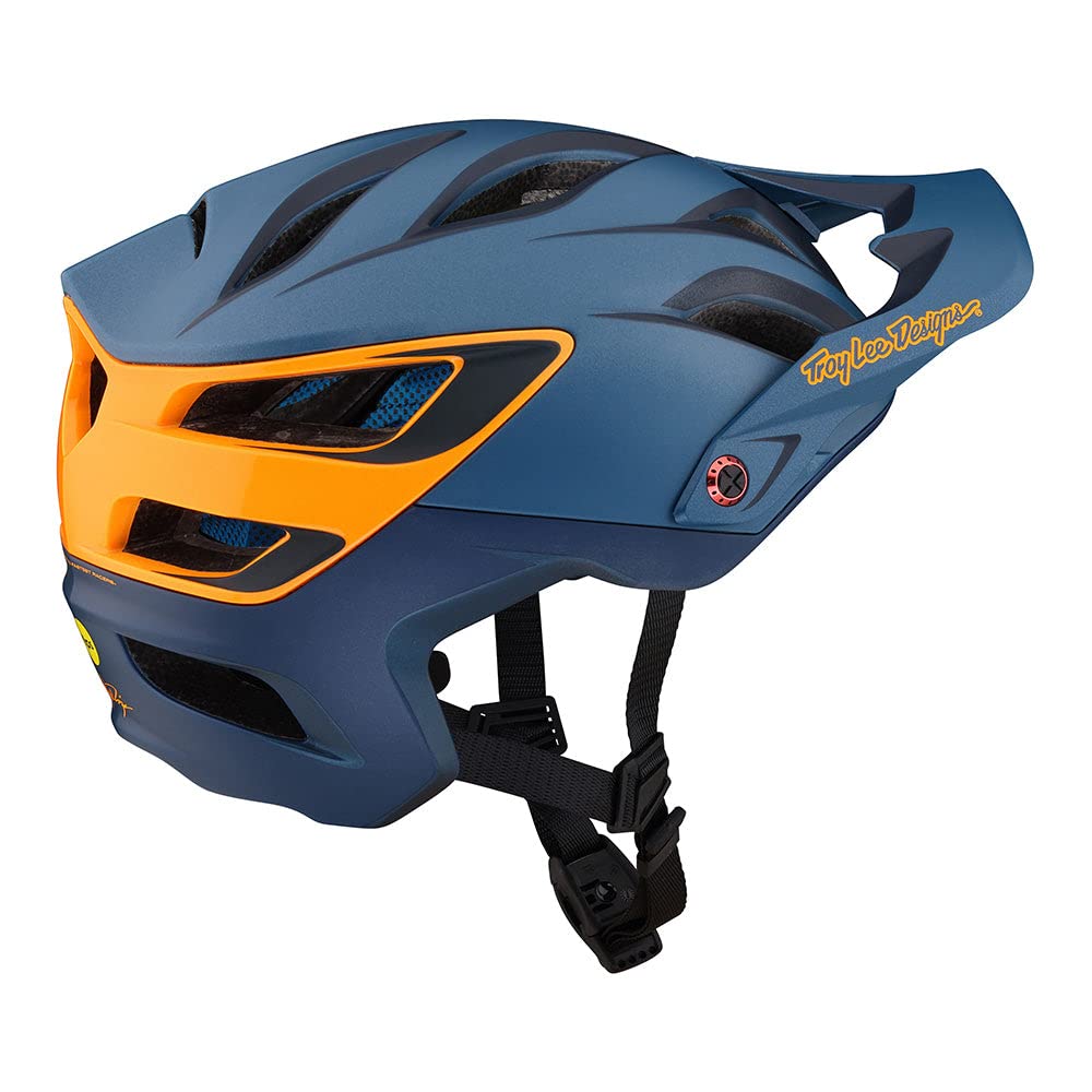 Troy Lee Designs A3 Uno Adult Mountain Bike Helmet MIPS EPP EPS Premium Lightweight 16 Vents 3-Way Adjustable Detachable Visor All Mountain Enduro, Gravel, Trail, BMX, Off-Road MTB (Blue, XS/SM)