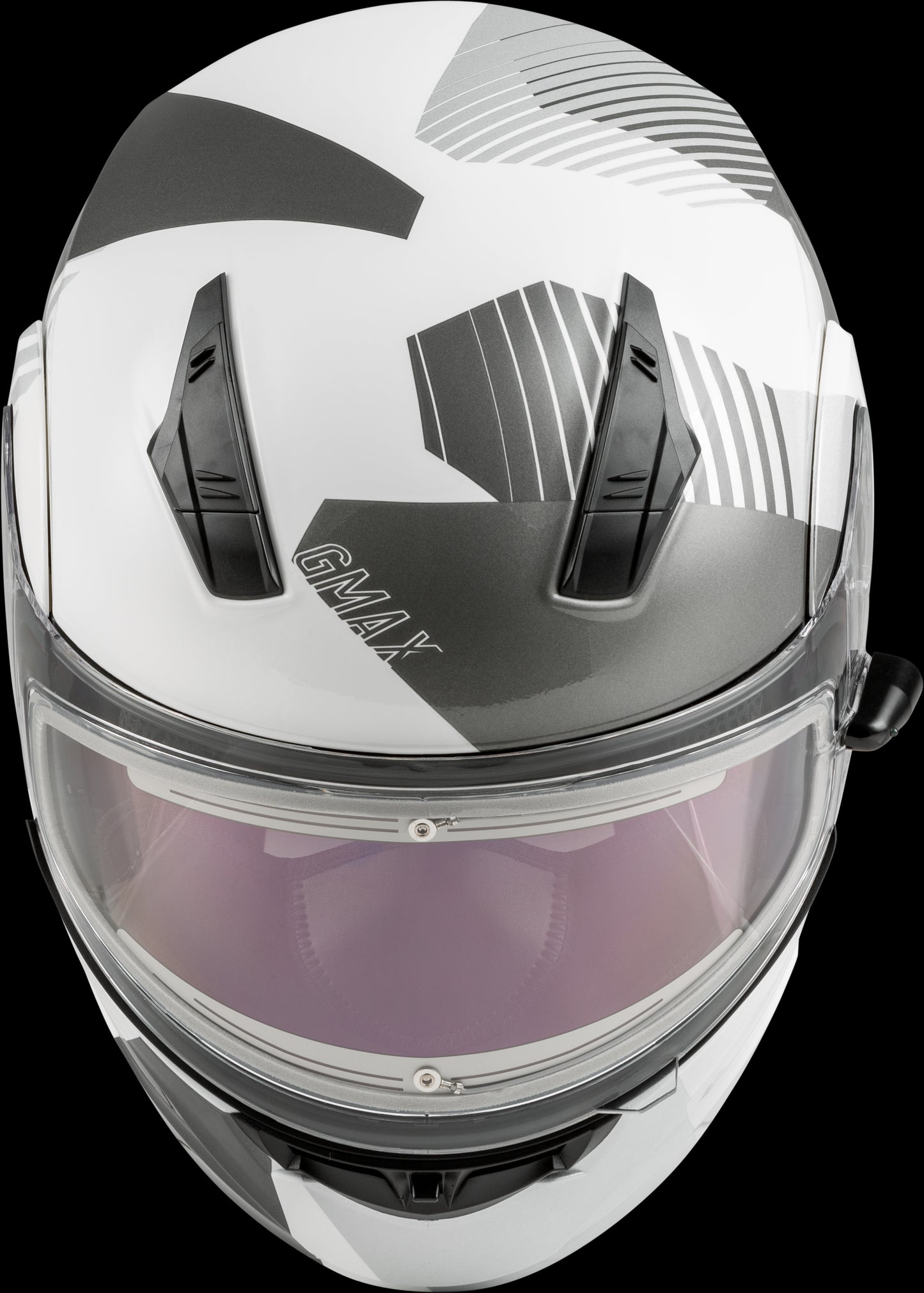 GMAX MD-04S Reserve Modular Snow Helmet w/ Electric Shield (White/Silver) - Large