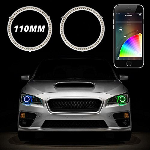 110mm Xkchrome RGB Switchback Halos Bluetooth App Control Multi-color with White DRL Mode and Amber Turn Signal