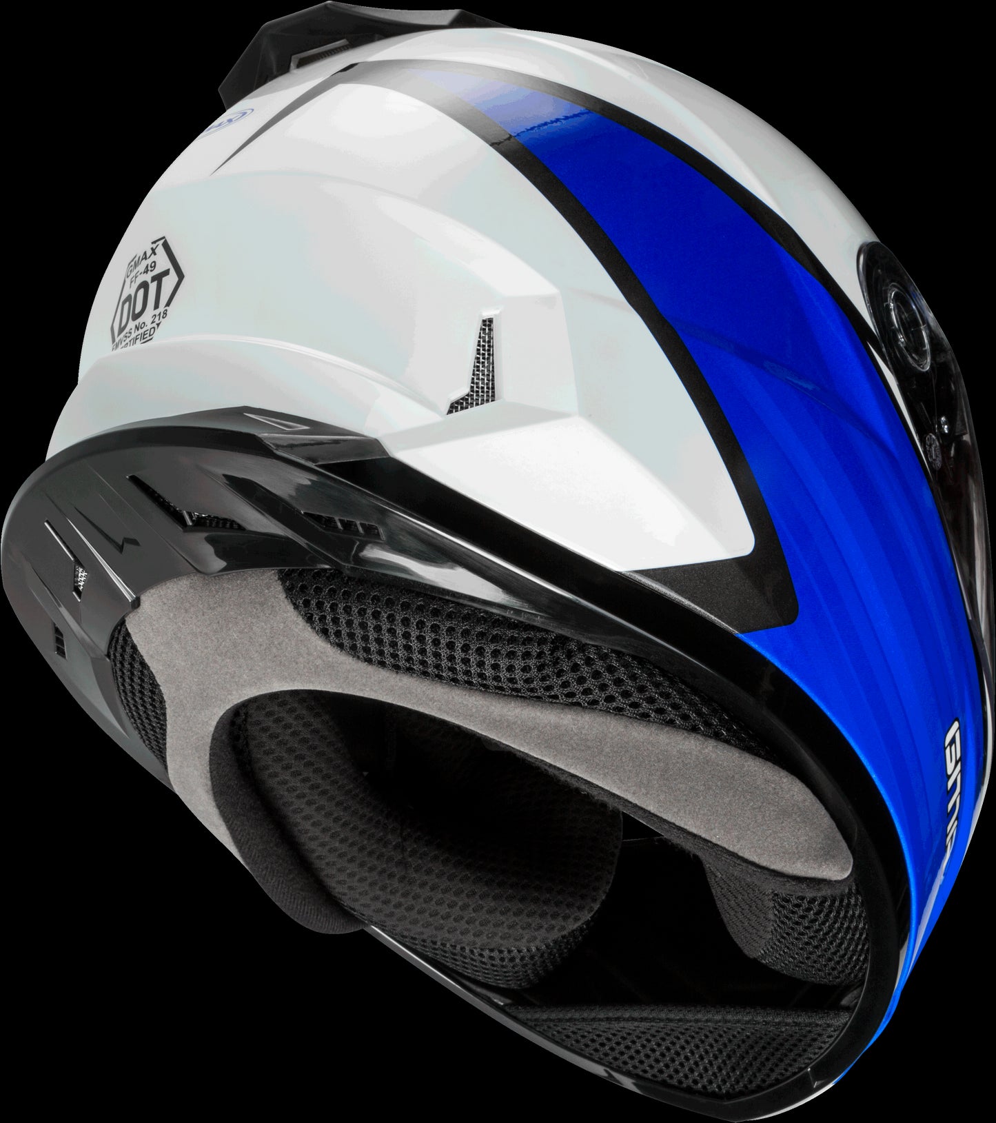 GMAX FF-49 Deflect Motorcycle Helmet (White/Blue)