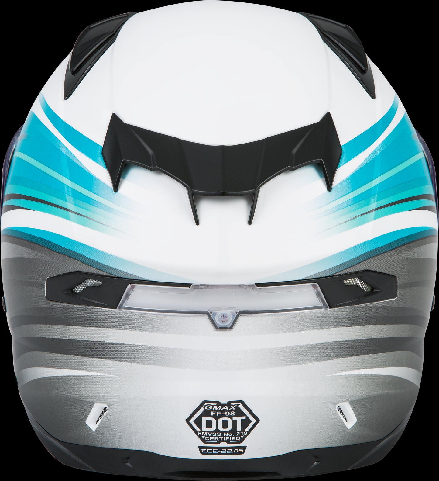 GMAX FF-98 Osmosis Motorcycle Helmet (White/Teal/Grey) - XS