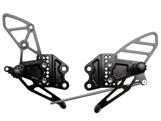 Vortex Racing 04-05 Kawasaki ZX-10R Ninja Adjustable Rearsets- Black