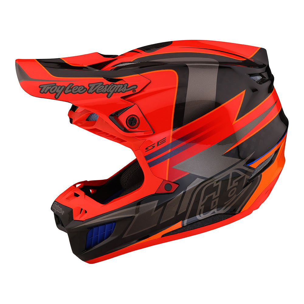 Troy Lee Designs Adult SE5 Carbon MX Helmet W/MIPS (Saber Rocket Red, X-Small)