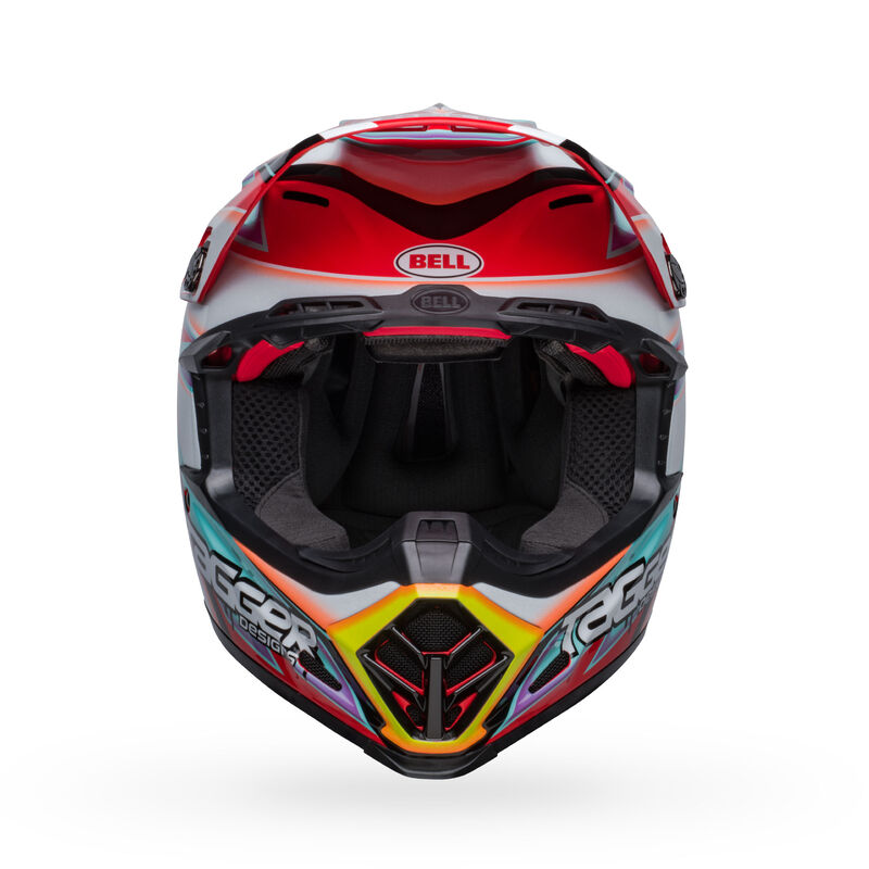 Bell Moto-9S Flex Helmets (Tagger Edge Gloss White/Aqua)