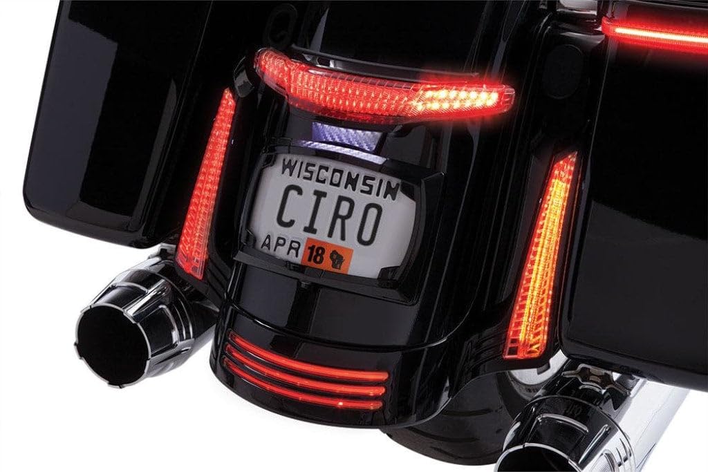 Ciro Latitude Tail Light with License Plate Holder for 14-23' Harley Davidson Touring Models (Chrome w/ Light Smoke Lens) 40053